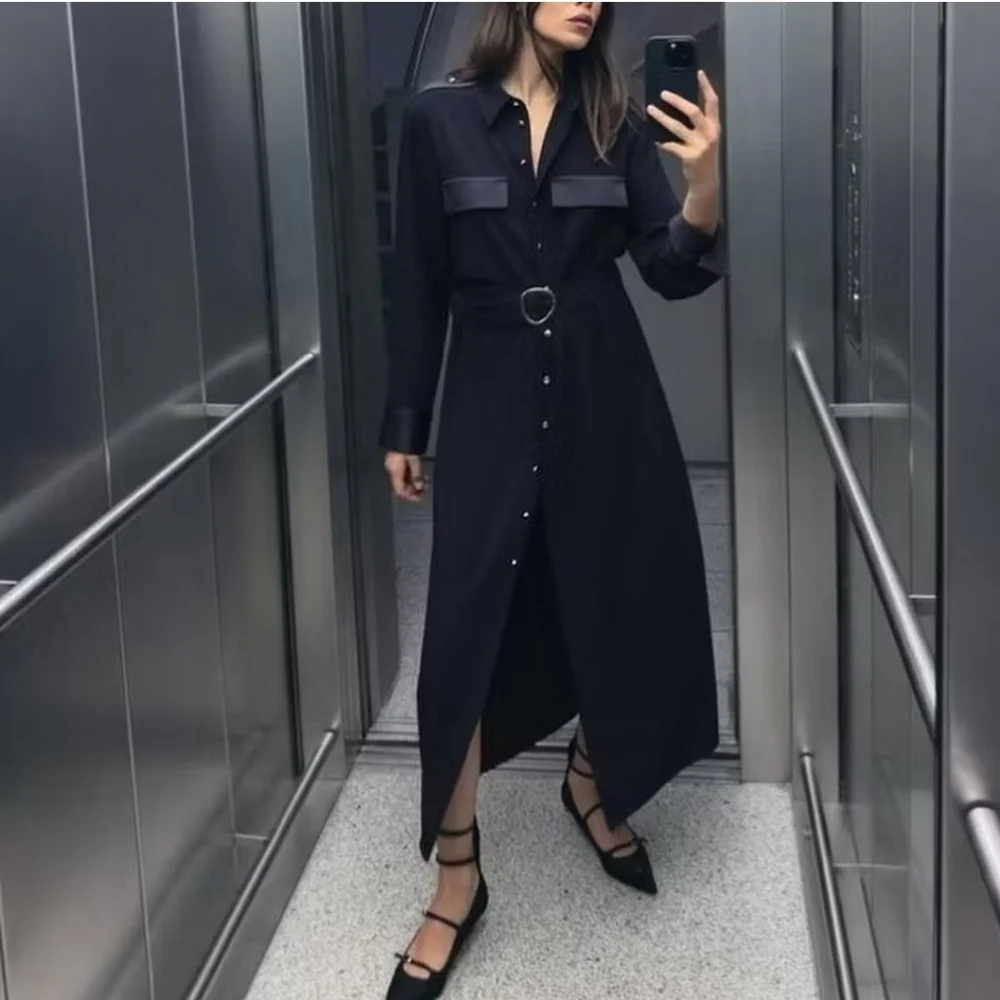 ZARA MIDI SHIRT DRESS SIZE XS - Picture 5 of 10